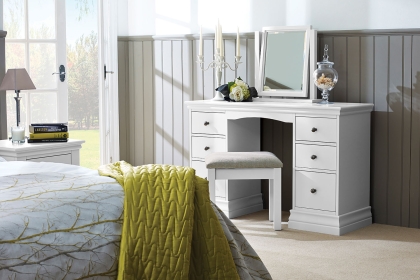 Bordeaux Painted White Double Pedestal Dressing Table