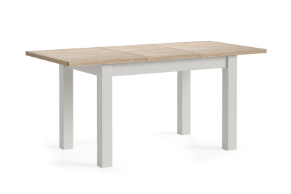 Modern Country Painted Oak Stone Grey Ext Dining Table Set with 4 Chairs & Bench