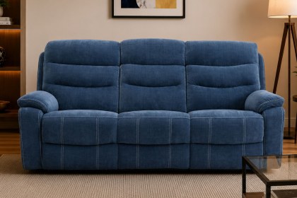 Halo Tech Fabric 3 Seater Power Head Tilt Recliner Sofa