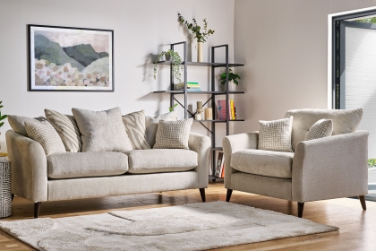 Milly Fabric 3 Seater Sofa - Pillow Back