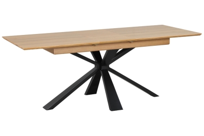 Heron Industrial Oak 160-200cm Extending Dining Table with Metal Base