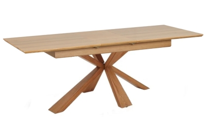 Heron Industrial Oak 160-200cm Extending Dining Table with Wooden Base