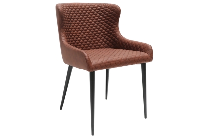 Heron Industrial Dining Chairs in Tan PU (Pair) Heron Industrial Dining Chairs in Tan PU (Pair)
