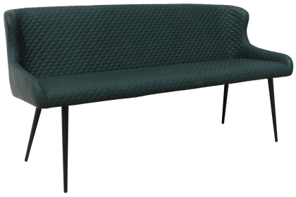 Heron Industrial Bench in Bottle Green PU