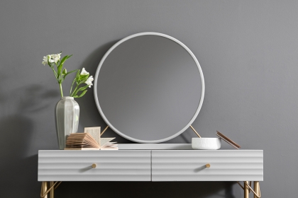 CLEARANCE - Ava Painted Mahogany Round Mirror