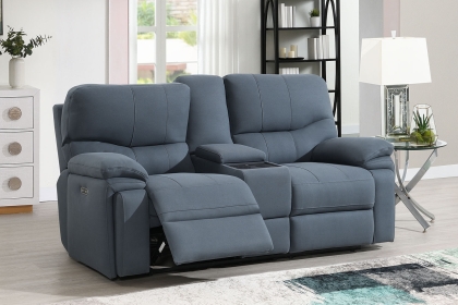 Quantum Cinematic 2 Seater Power Recliner Sofa with Headrest and iTable Console