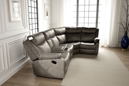 Ellena Soft Grey L Shape Recliner Corner Sofa with Storage