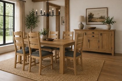 Burford Country Oak Small Ext 150-200cm Dining Table Set & 6 Chairs Burford Country Oak Small Ext 150-200cm Dining Table Set & 6 Chairs