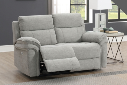 Harrow 2 Seater Sofa Electric Recliner in Light Grey