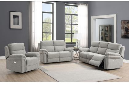 Harrow 2 Seater Sofa Electric Recliner in Light Grey