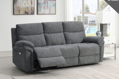 Harrow 3 Seater Sofa Electric Recliner in Dark Grey