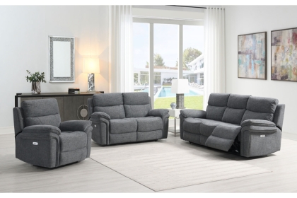 Harrow 2 Seater Sofa Electric Recliner in Dark Grey