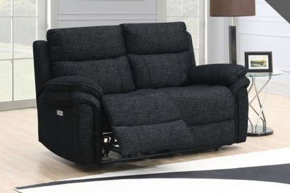 Harrow 2 Seater Sofa Electric Recliner in Black