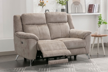 Monroe Fabric 2 Seater Recliner Sofa in Fossil