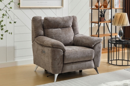 Monroe Fabric Recliner Chair in Stone