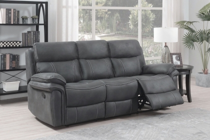 Richmond Fabric 3 Seater Recliner Sofa in Charcoal Grey