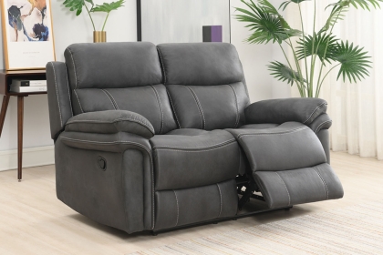Richmond Fabric 2 Seater Recliner Sofa in Charcoal Grey