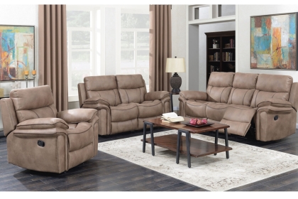 Richmond Fabric 3 Seater Recliner Sofa in Sahara