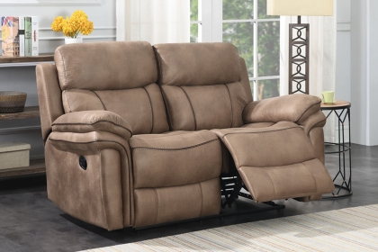 Richmond Fabric 2 Seater Recliner Sofa in Sahara