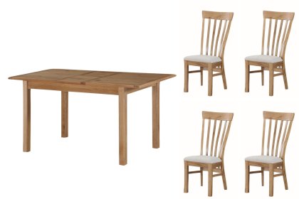 Kilmore Oak Ext Dining Table Set - 4 Chairs