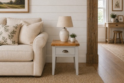 Cotswold Grey Painted Oak Lamp Table