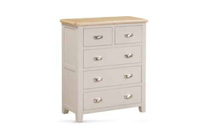 Windermere Painted Oyster Grey Oak 2 Over 3 Chest of Drawers