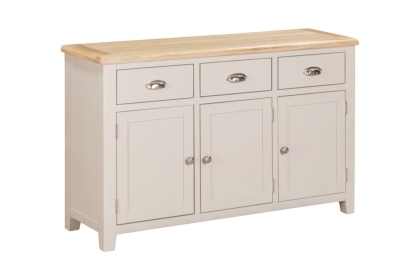 Windermere Painted Oyster Grey Oak 3 Door Sideboard Windermere Painted Oyster Grey Oak 3 Door Sideboard