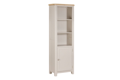 Windermere Painted Oyster Grey Oak Tall Narrow Bookcase