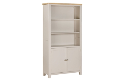 Windermere Painted Oyster Grey Oak Tall Wide Bookcase