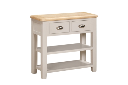 Windermere Painted Oyster Grey Oak 2 Drawer Console Table