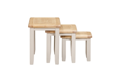 Windermere Painted Oyster Grey Oak Nest of Tables