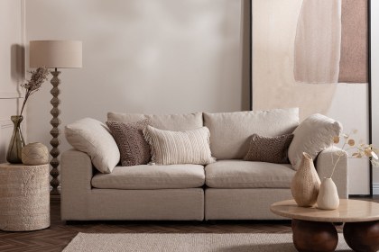 Zen Modular Natural Chenille 2 Seater Sofa