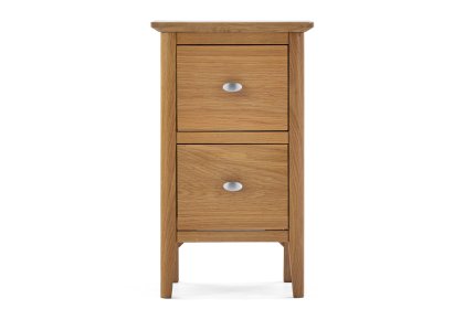 Bath Oak Narrow Two Drawer Bedside