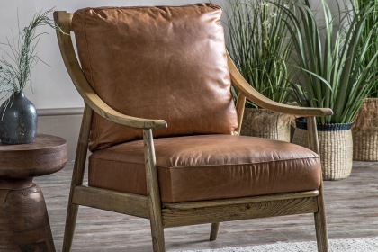 Gallery Direct Reliant Armchair in Brown Leather