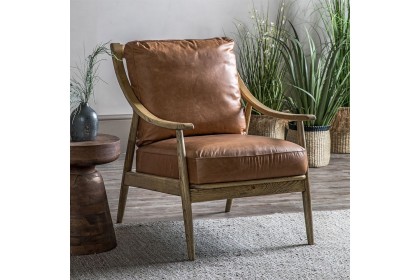 Gallery Direct Reliant Armchair in Brown Leather