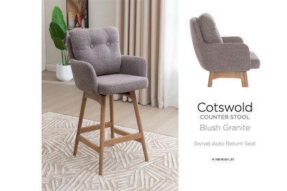 Cotswold Fabric Bar Counter Stool in Blush Granite (Pair) Cotswold Fabric Bar Counter Stool in Blush Granite (Pair)