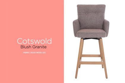 Cotswold Fabric Bar Counter Stool in Blush Granite (Pair) Cotswold Fabric Bar Counter Stool in Blush Granite (Pair)