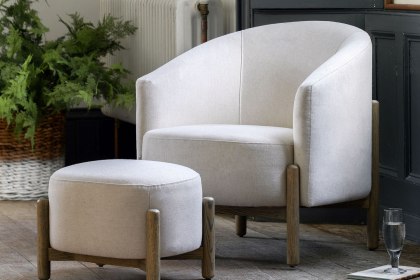 Gallery Direct Tindon Footstool in Natural Fabric Gallery Direct Tindon Footstool in Natural Fabric