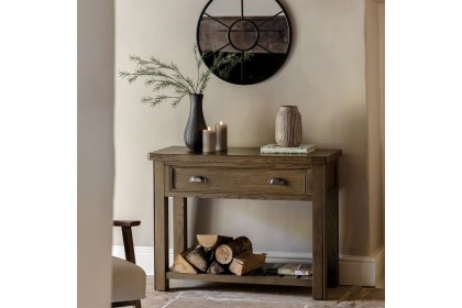 Gallery Direct Hardwick Smoked Oak 1 Drawer Console Table