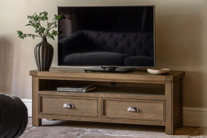Gallery Direct Hardwick Smoked Oak Media TV Unit