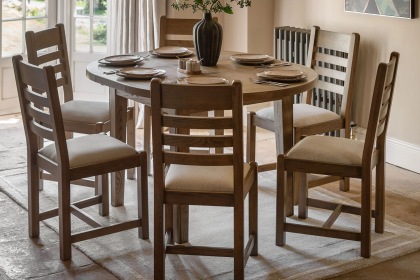 Gallery Direct Hardwick Smoked Oak Round Ext 110-145cm Dining Table Gallery Direct Hardwick Smoked Oak Round Ext 110-145cm Dining Table