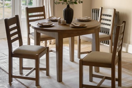 Gallery Direct Hardwick Smoked Oak Round Ext 110-145cm Dining Table Gallery Direct Hardwick Smoked Oak Round Ext 110-145cm Dining Table