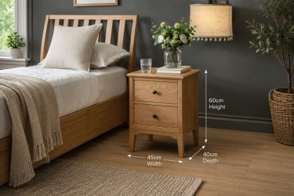 Gallery Direct Malvern Natural Oak 2 Drawer Bedside Table Gallery Direct Malvern Natural Oak 2 Drawer Bedside Table