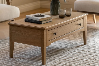 Gallery Direct Malvern Natural Oak 1 Drawer Coffee Table