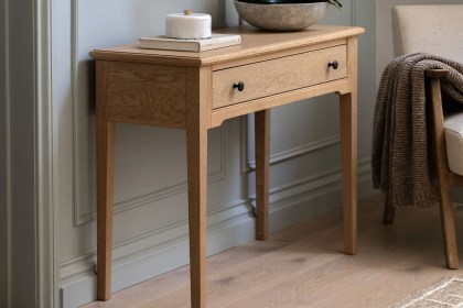 Gallery Direct Malvern Natural Oak 1 Drawer Console Table