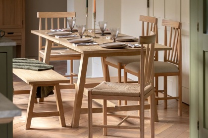 Gallery Direct Eton Natural Ext 160-200cm Trestle Dining Table