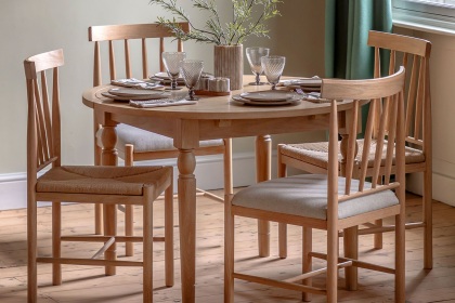 Gallery Direct Eton Natural Round Ext 110-150cm Dining Table