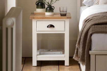 Gallery Direct Eton Painted White 1 Drawer Bedside Table