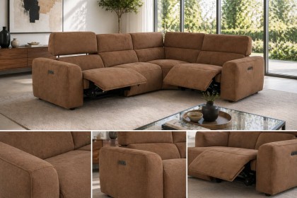 Summer 5 Seater Corner Sofa with Power Recliner and Headrest Summer 5 Seater Corner Sofa with Power Recliner and Headrest