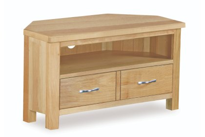 New Trinity Natural Oak Corner TV Unit